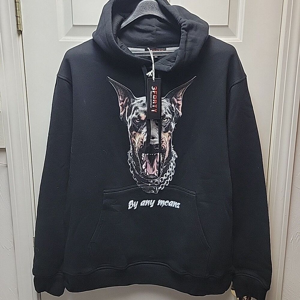 3Forty Doberman Dog Hoodie Size 3X NEW with Tag